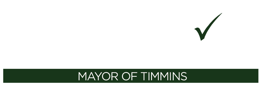 Team Steve Black Campaign logo with the name "Rob Knox" in large white letters, a checkmark inside the "O," and "Mayor of Timmins" in green on a dark green bar below. Liberals Canada Politics